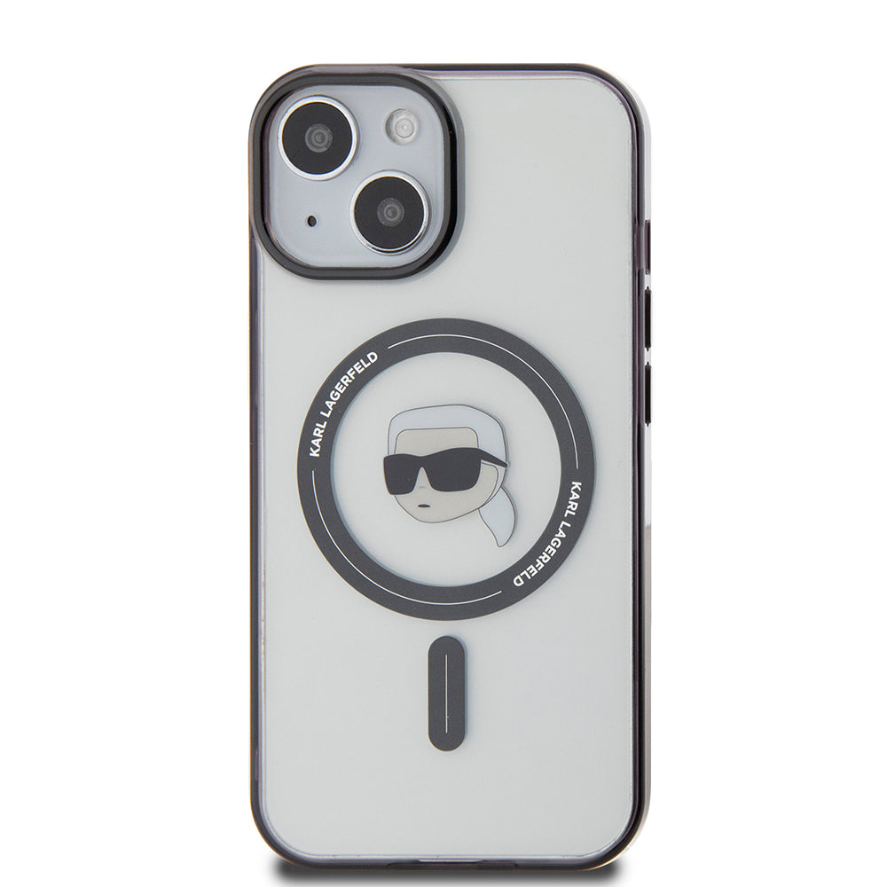 MagSafe-skal för Apple iPhone 15, Karl Lagerfeld, IML Karl's Head, Transparent