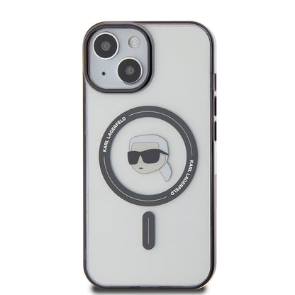 MagSafe-skal för Apple iPhone 15, Karl Lagerfeld, IML Karl's Head, Transparent