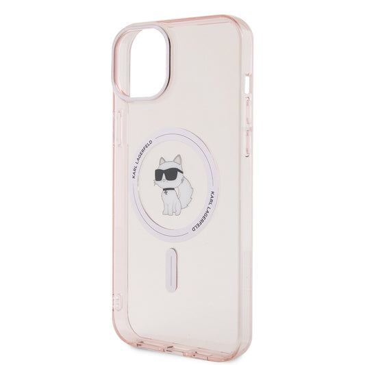 MagSafe-skal för Apple iPhone 15 Plus / 14 Plus, Karl Lagerfeld, IML Choupette, Rosa
