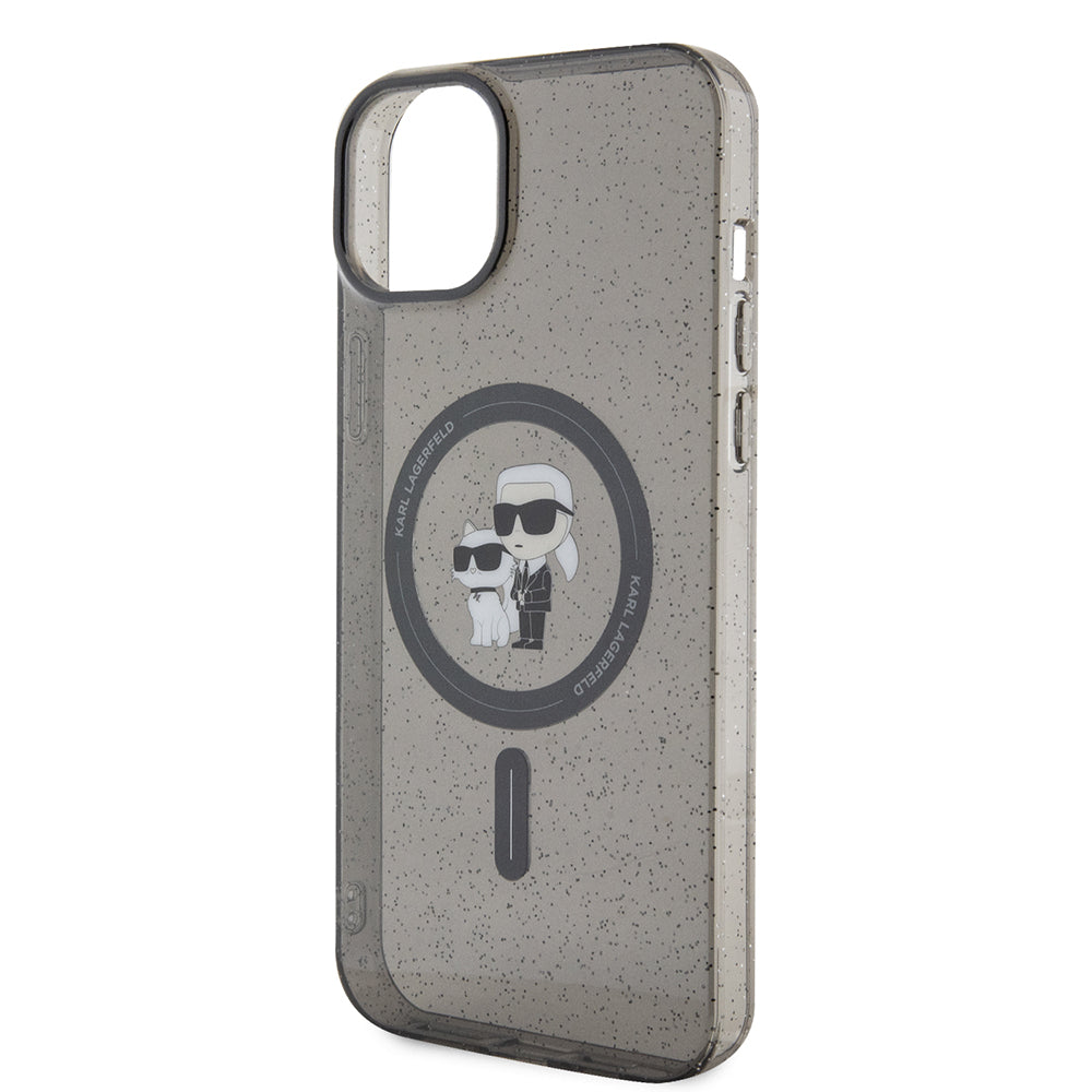 MagSafe-skal för Apple iPhone 15 Plus, Karl Lagerfeld, Glitter, Svart