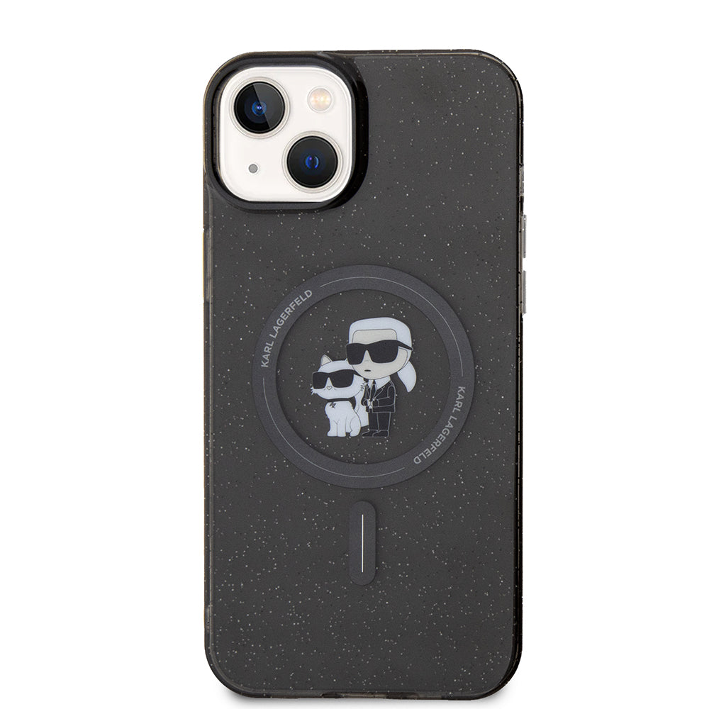 MagSafe-skal för Apple iPhone 15 Plus, Karl Lagerfeld, Glitter, Svart