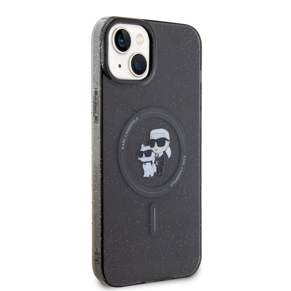MagSafe-skal för Apple iPhone 15 Plus, Karl Lagerfeld, Glitter, Svart