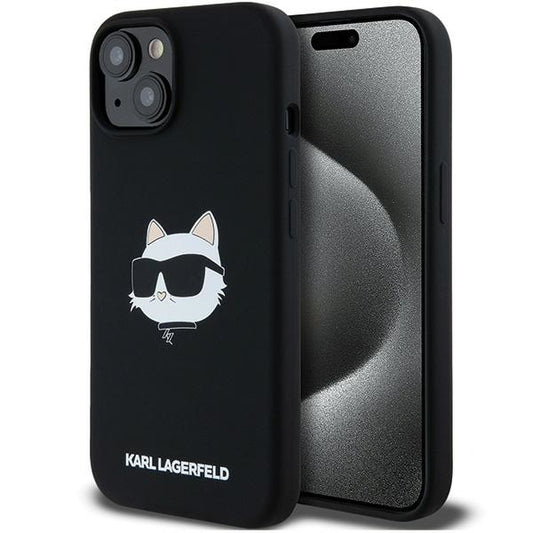 MagSafe-skal för Apple iPhone 15 Plus, Karl Lagerfeld, Silicone Choupette's Head, Svart