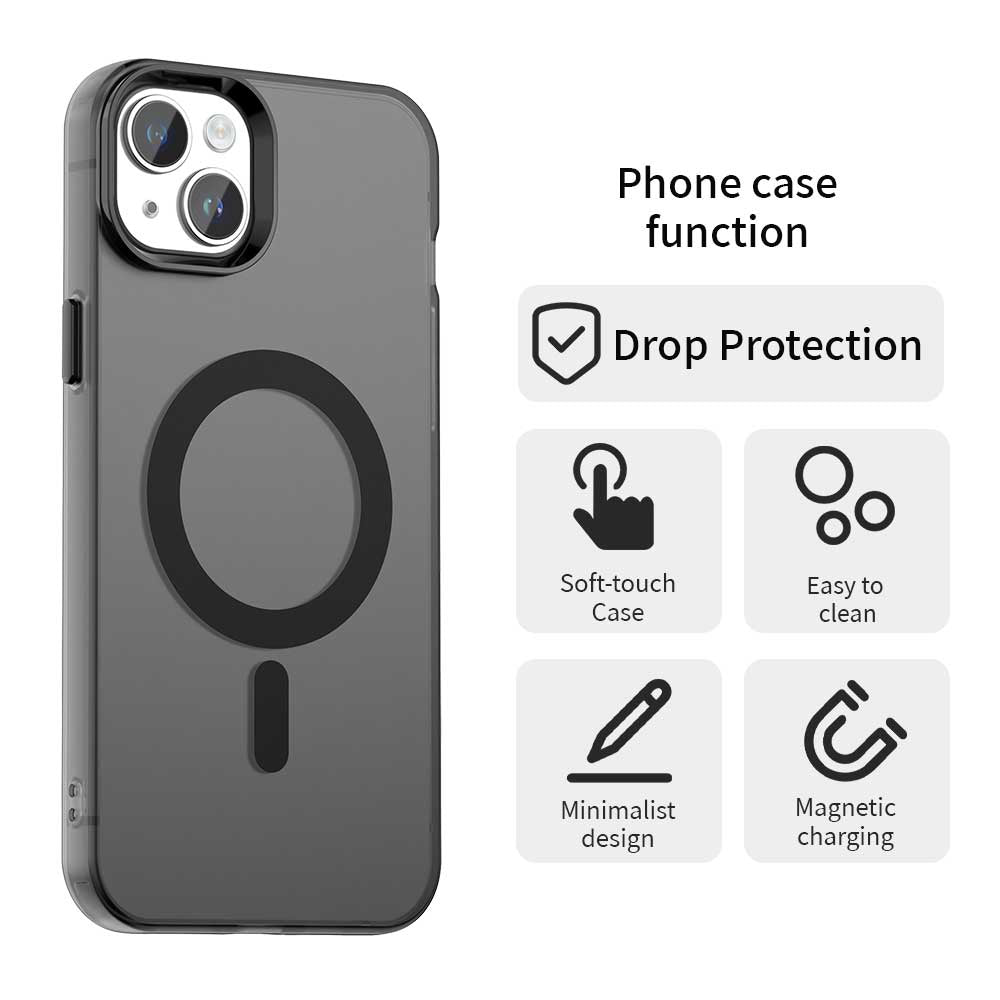 MagSafe-fodral för Apple iPhone 15 Plus, Techsuit, CandyCase, Svart