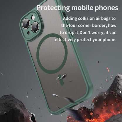 MagSafe Case for Apple iPhone 15 Plus, Techsuit, HaloFrost II, Green