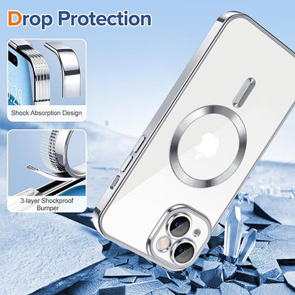 MagSafe-fodral för Apple iPhone 15 Plus, Techsuit, Luxury Crystal, Svart