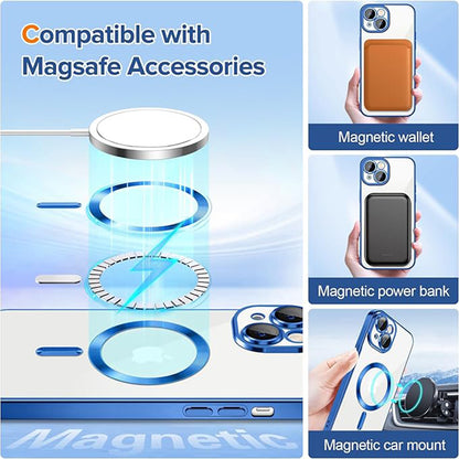 MagSafe-fodral för Apple iPhone 15 Plus, Techsuit, Luxury Crystal, Svart