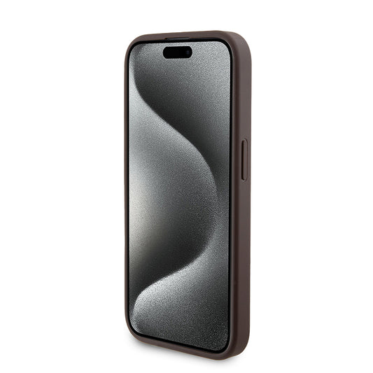 MagSafe-skal för Apple iPhone 15 Pro, Guess, Powerbank 4G Metal Logo, Brun