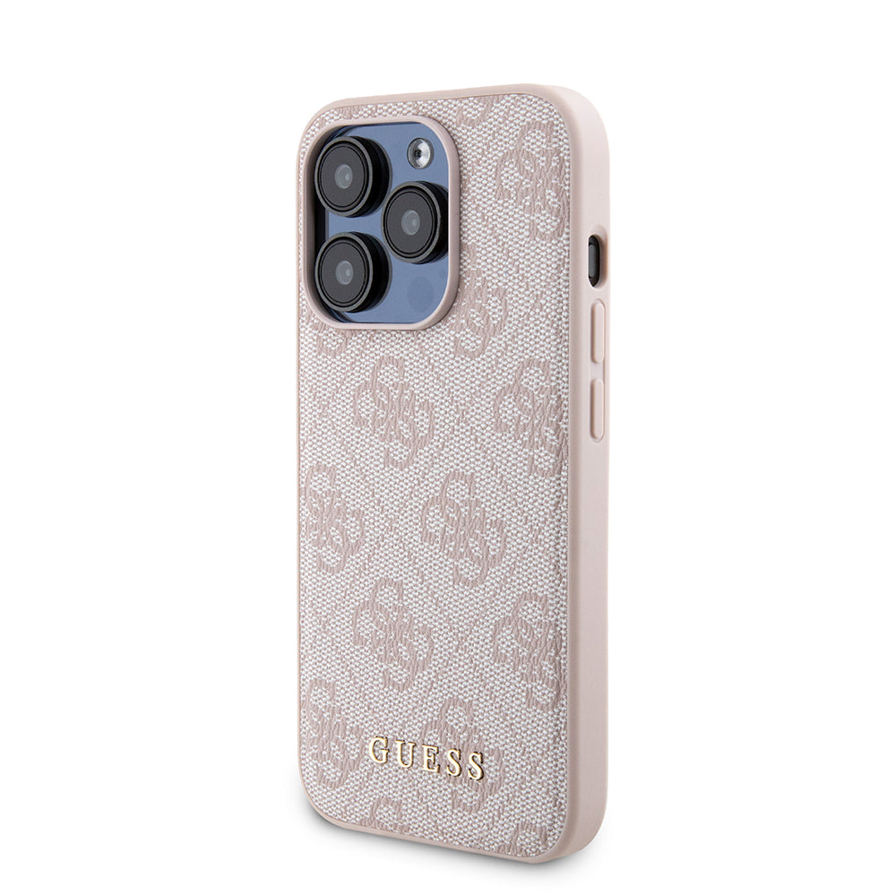 MagSafe-skal för Apple iPhone 15 Pro, Guess, Powerbank 4G Metal Logo, Rosa