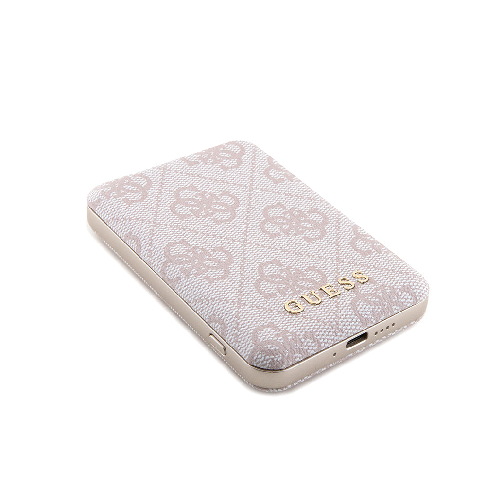 MagSafe-skal för Apple iPhone 15 Pro, Guess, Powerbank 4G Metal Logo, Rosa