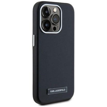 MagSafe Case for Apple iPhone 15 Pro, Karl Lagerfeld, FW Metal Plate, Black
