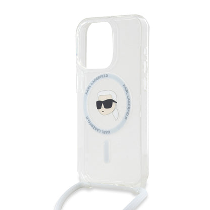 MagSafe-skal för Apple iPhone 15 Pro, Karl Lagerfeld, IML Crossbody Karl's Head, Transparent