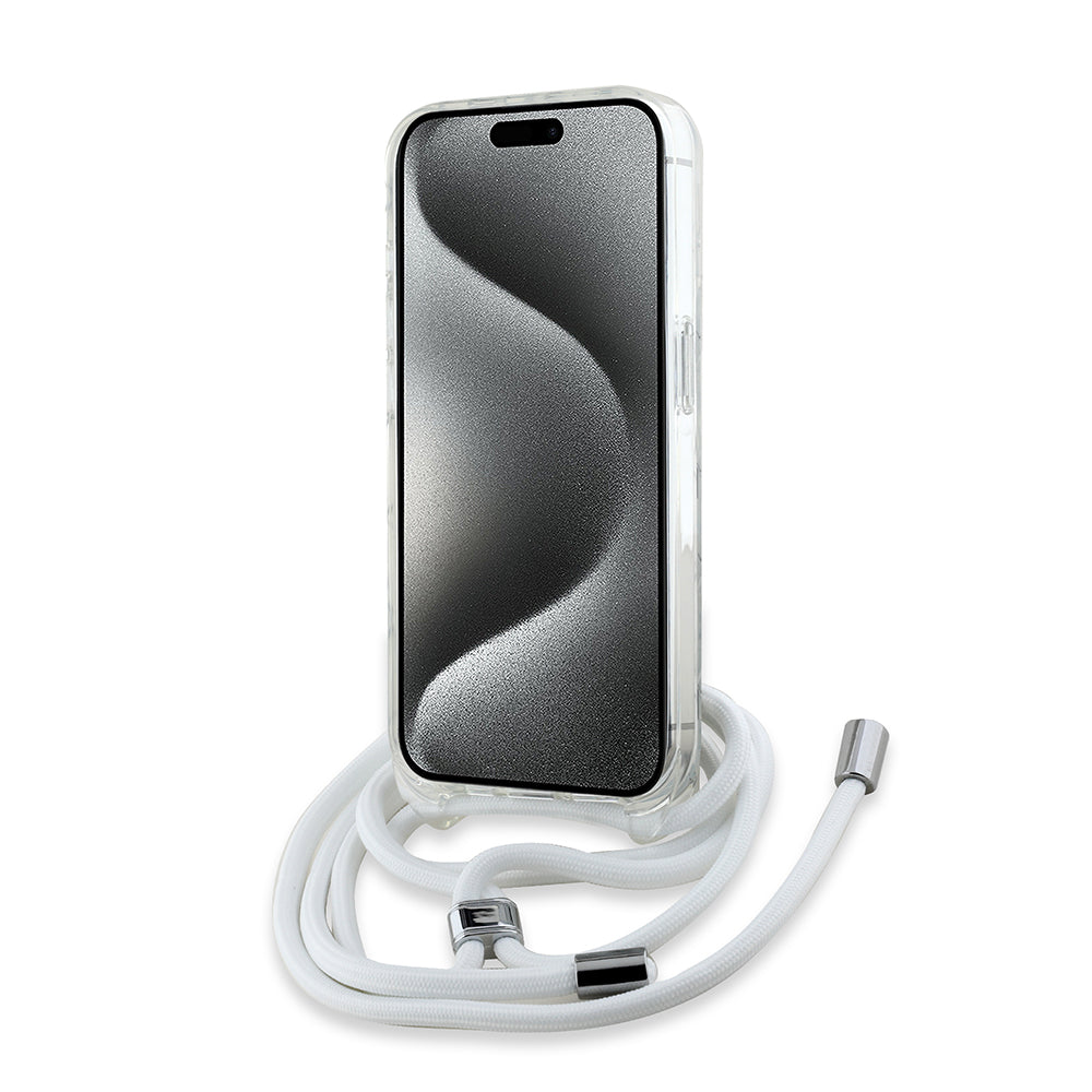 MagSafe-skal för Apple iPhone 15 Pro, Karl Lagerfeld, IML Crossbody Karl's Head, Transparent