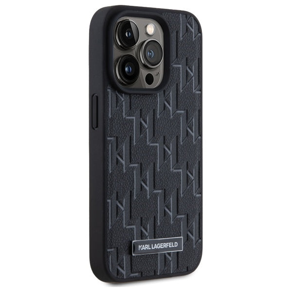 MagSafe-skal för Apple iPhone 15 Pro, Karl Lagerfeld, Monogram Metal Logo, Svart