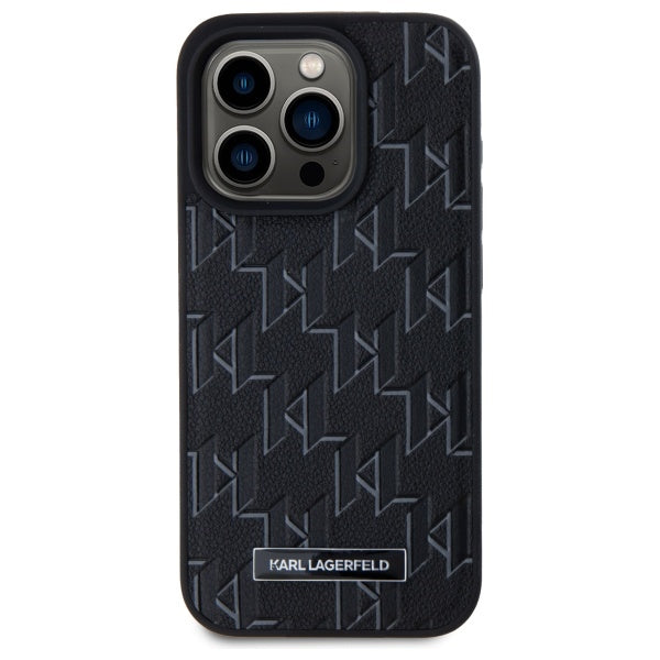 MagSafe-skal för Apple iPhone 15 Pro, Karl Lagerfeld, Monogram Metal Logo, Svart