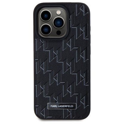 MagSafe-skal för Apple iPhone 15 Pro, Karl Lagerfeld, Monogram Metal Logo, Svart