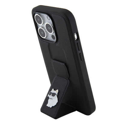 MagSafe-fodral för Apple iPhone 15 Pro, Karl Lagerfeld, Saffiano Gripstand Choupette, Svart