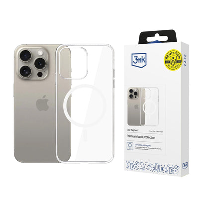 MagSafe-fodral för Apple iPhone 15 Pro Max, 3MK, Clear MagCase, Transparent