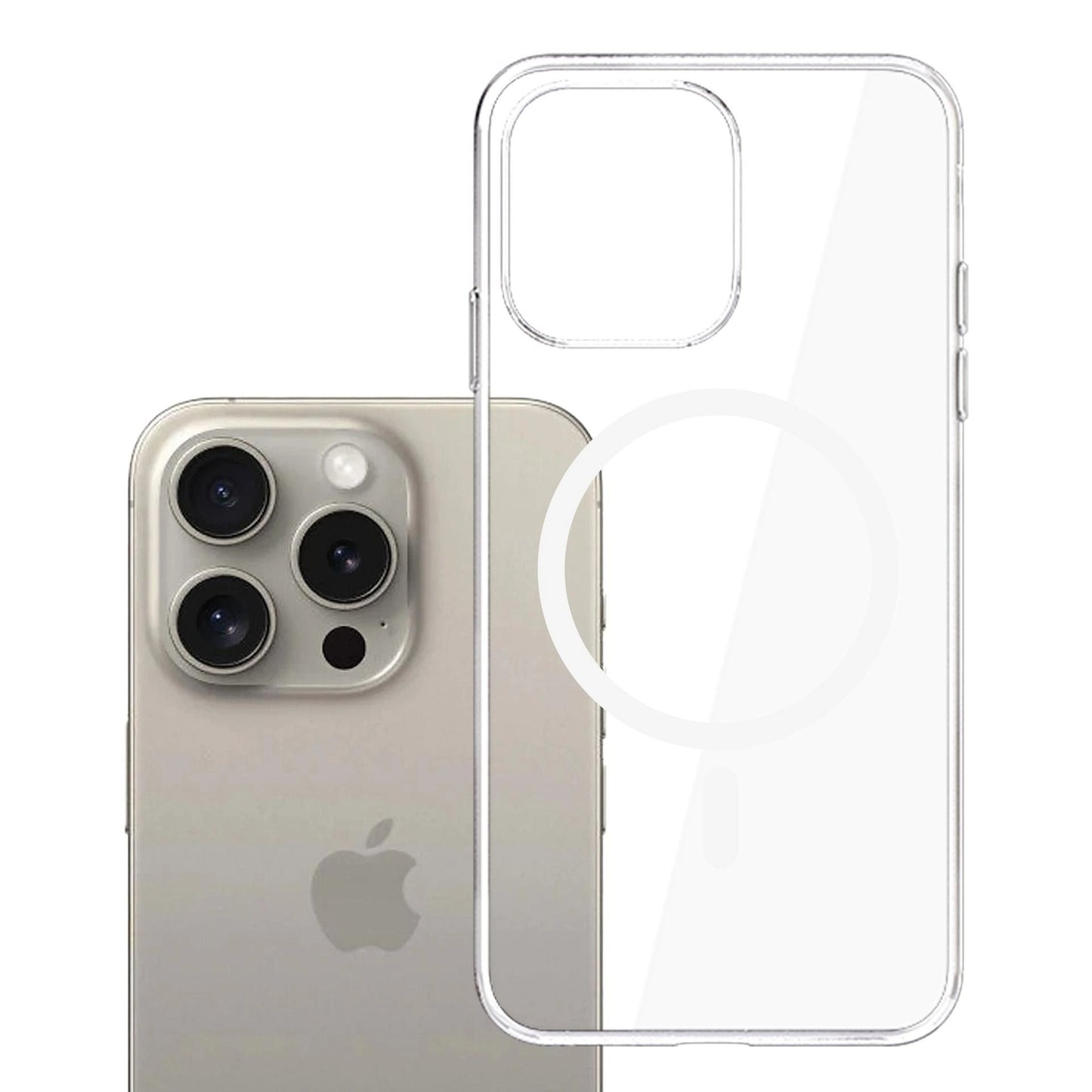 MagSafe-fodral för Apple iPhone 15 Pro Max, 3MK, Clear MagCase, Transparent