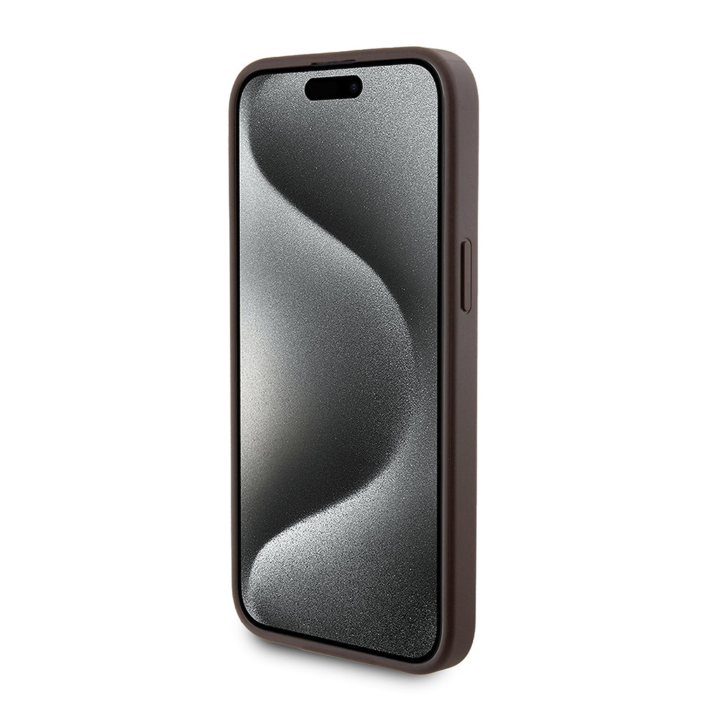 MagSafe-skal för Apple iPhone 15 Pro Max, Guess, Powerbank 4G Metal Logo, Brun