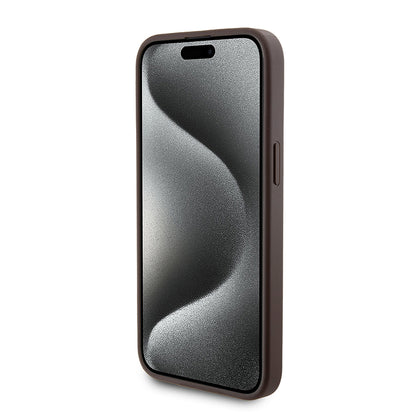 MagSafe-skal för Apple iPhone 15 Pro Max, Guess, Powerbank 4G Metal Logo, Brun