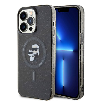 MagSafe-skal för Apple iPhone 15 Pro Max, Karl Lagerfeld, Glitter, Svart