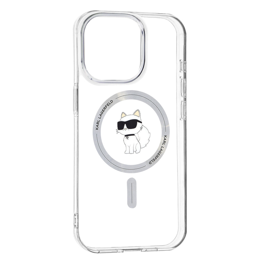 MagSafe Case for Apple iPhone 15 Pro Max, Karl Lagerfeld, IML Choupette, Transparent