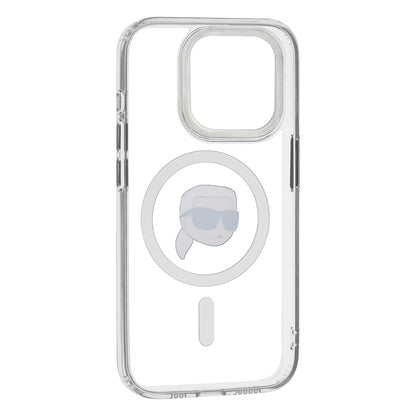 MagSafe-skal för Apple iPhone 15 Pro Max, Karl Lagerfeld, IML Metal Karl's Head, Vit