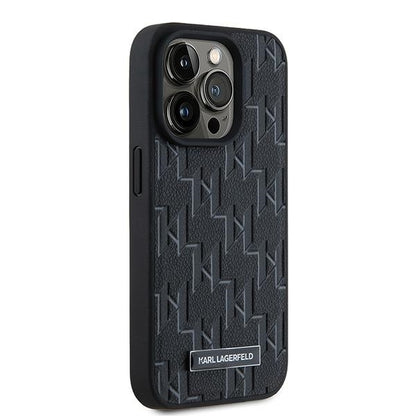 MagSafe-skal för Apple iPhone 15 Pro Max, Karl Lagerfeld, Monogram Metal Logo, Svart