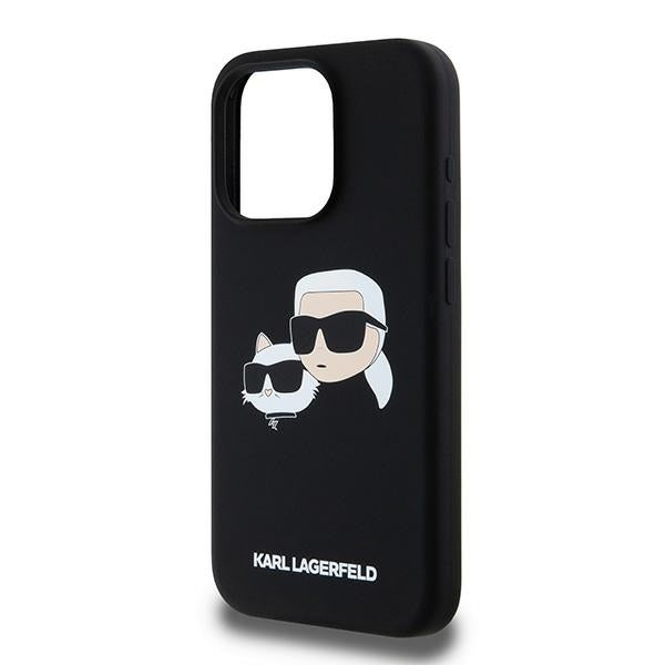 MagSafe-skal för Apple iPhone 15 Pro Max, Karl Lagerfeld, Silikon Karl & Choupette, Svart
