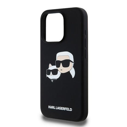 MagSafe-skal för Apple iPhone 15 Pro Max, Karl Lagerfeld, Silikon Karl & Choupette, Svart