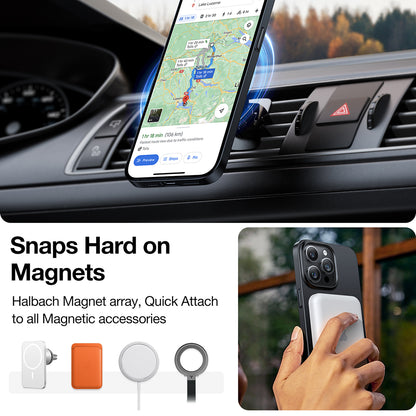 MagSafe-fodral för Apple iPhone 15 Pro Max, Torras, OriginFit, Svart