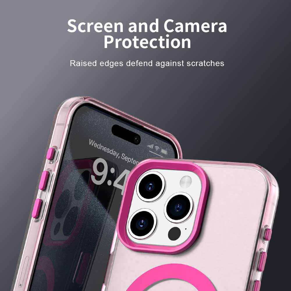 MagSafe-fodral för Apple iPhone 15 Pro, Techsuit, CandyCase, Rosa