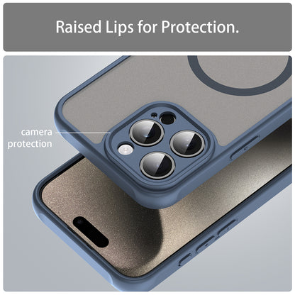 MagSafe-fodral för Apple iPhone 15 Pro, Techsuit, HaloFrost II, Marinblå