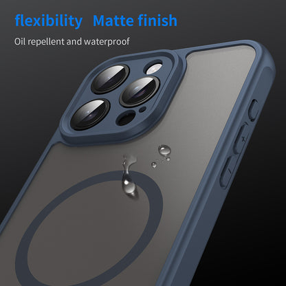 MagSafe-fodral för Apple iPhone 15 Pro, Techsuit, HaloFrost II, Marinblå