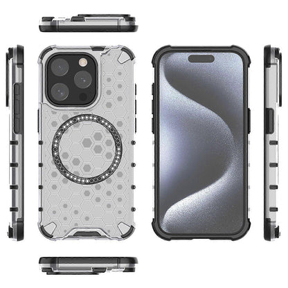 MagSafe-fodral för Apple iPhone 15 Pro, Techsuit, HoneyComb Shield, Vit