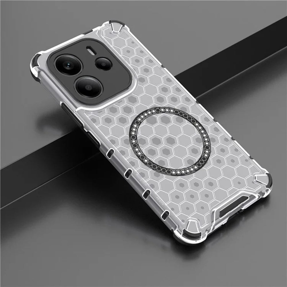 MagSafe-fodral för Apple iPhone 15 Pro, Techsuit, HoneyComb Shield, Vit