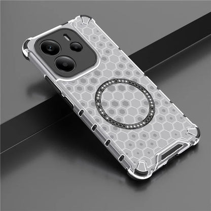 MagSafe-fodral för Apple iPhone 15 Pro, Techsuit, HoneyComb Shield, Vit