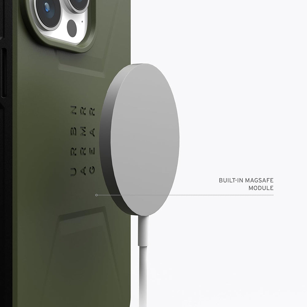 MagSafe-fodral för Apple iPhone 15 Pro, Urban Armor Gear, Civilian, Grön