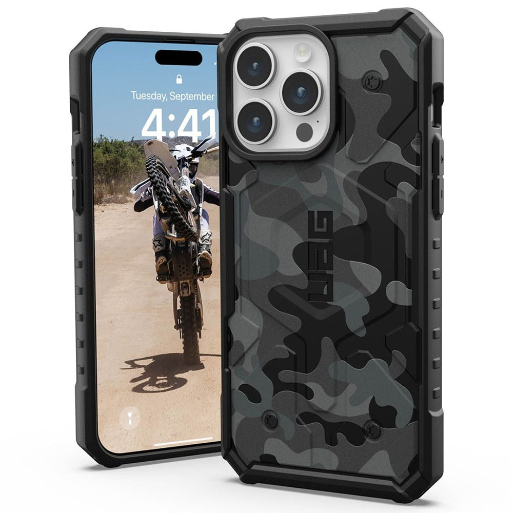 MagSafe-fodral för Apple iPhone 15 Pro, Urban Armor Gear, Pathfinder SE Midnight Camo, Kamouflage