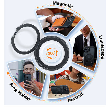 MagSafe-skal för Apple iPhone 15, Torras, Ostand Pro, Svart