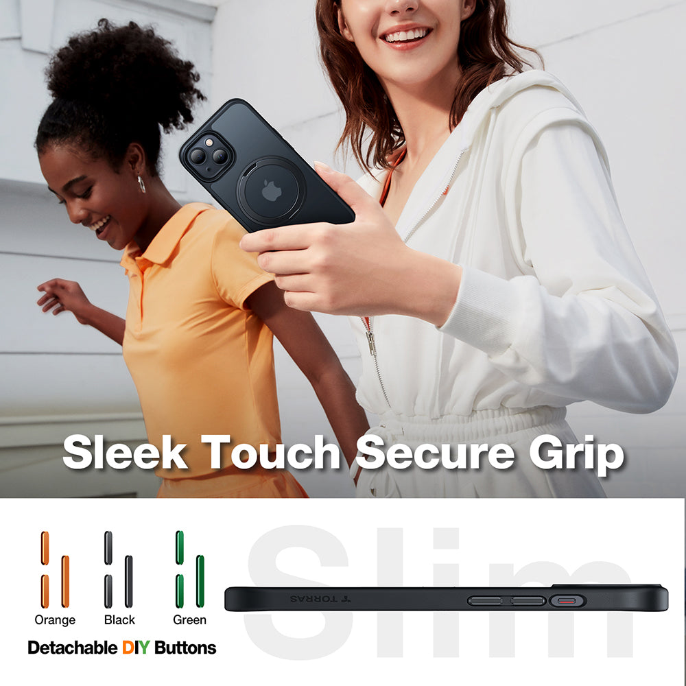 MagSafe-skal för Apple iPhone 15, Torras, Ostand Pro, Svart