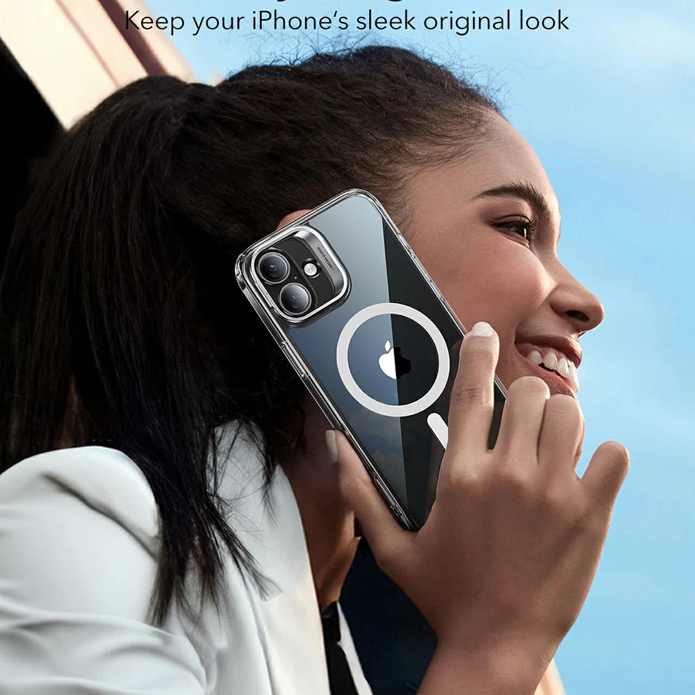 MagSafe Case for Apple iPhone 16, ESR, Classic Hybrid Kickstand, Black Transparent