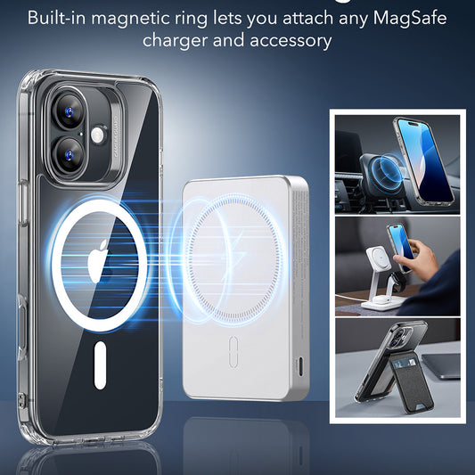 MagSafe-skal för Apple iPhone 16, ESR, Classic Hybrid, Transparent