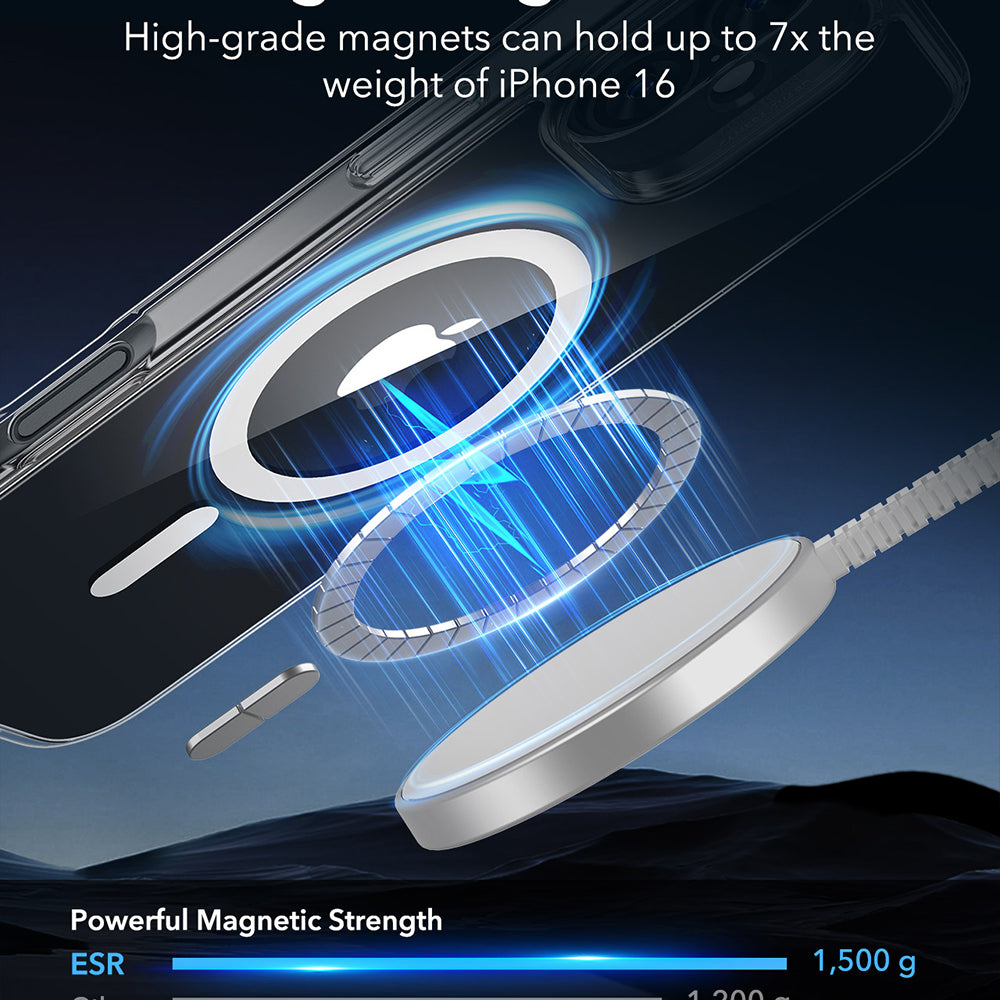 MagSafe-skal för Apple iPhone 16, ESR, Classic Hybrid, Transparent