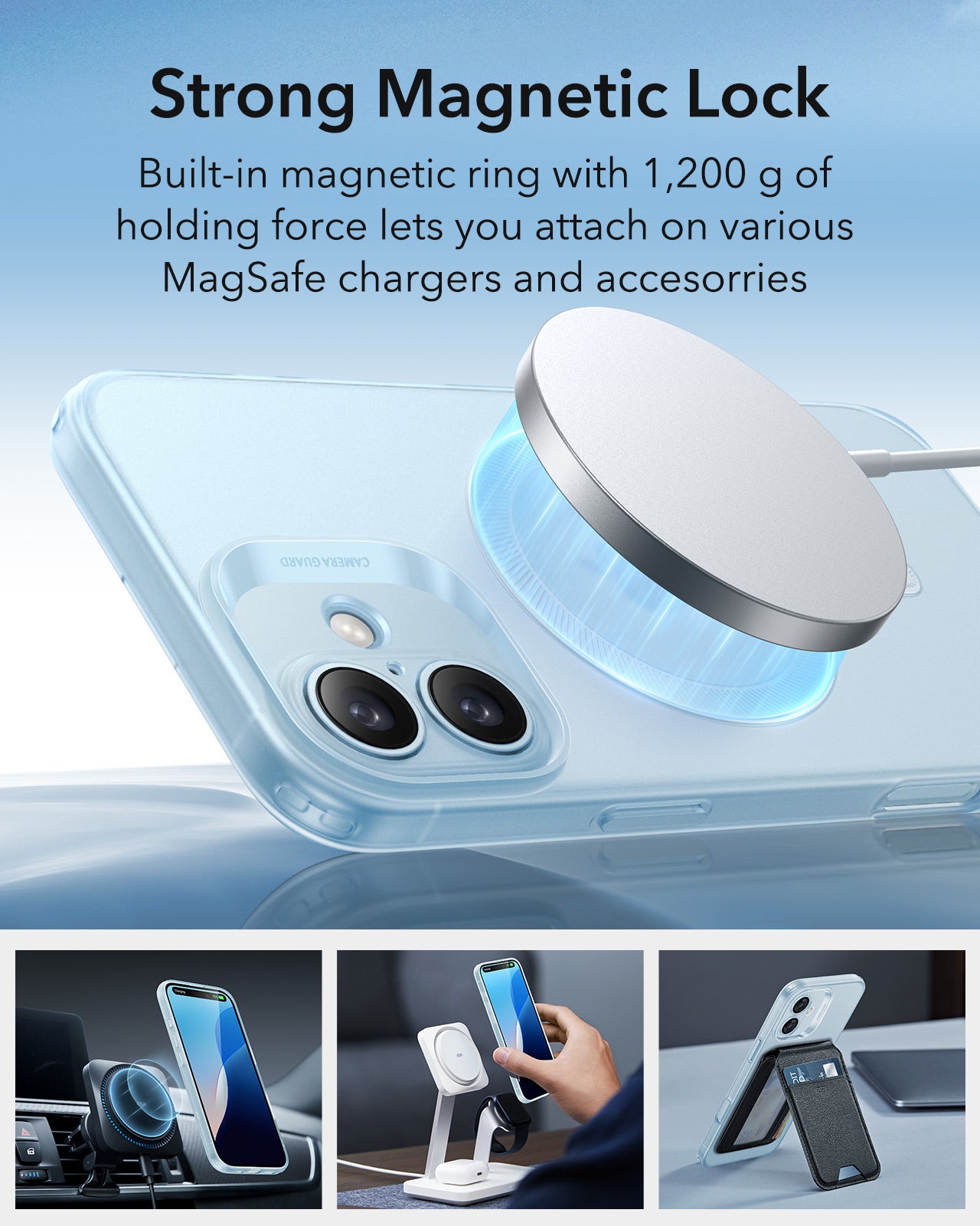 MagSafe-skal för Apple iPhone 16, ESR, Zero, Satinblå