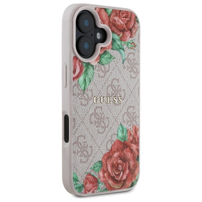 MagSafe-skal för Apple iPhone 16, Guess, 4G Flowers Print, Rosa