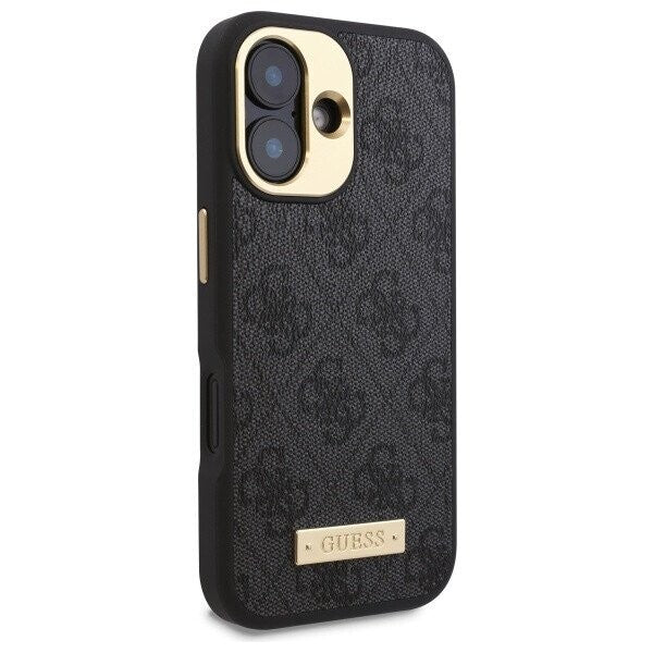 MagSafe-skal för Apple iPhone 16, Guess, 4G Logo Plate, Svart