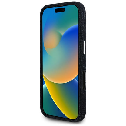 MagSafe-fodral för Apple iPhone 16, Guess, Denim Triangle Logo, Svart