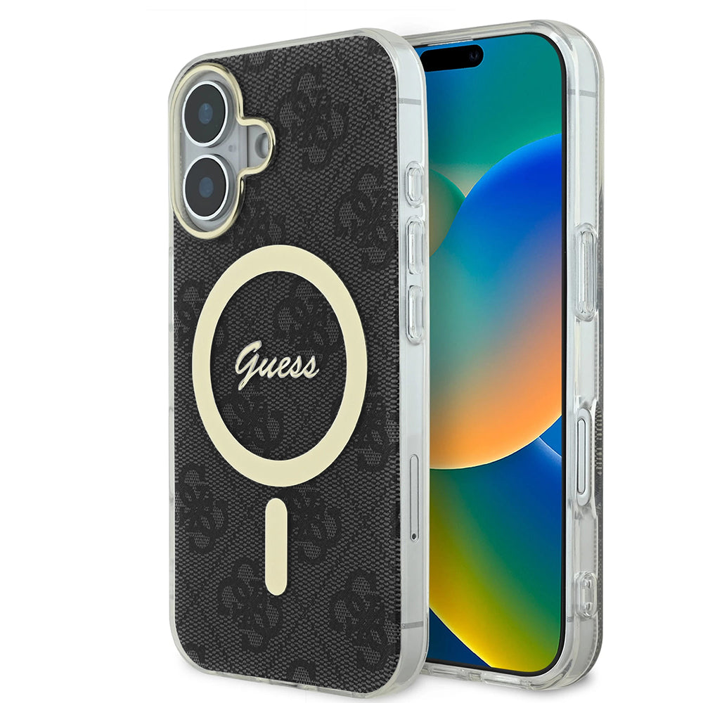 MagSafe-skal för Apple iPhone 16, Guess, IML 4G, Svart
